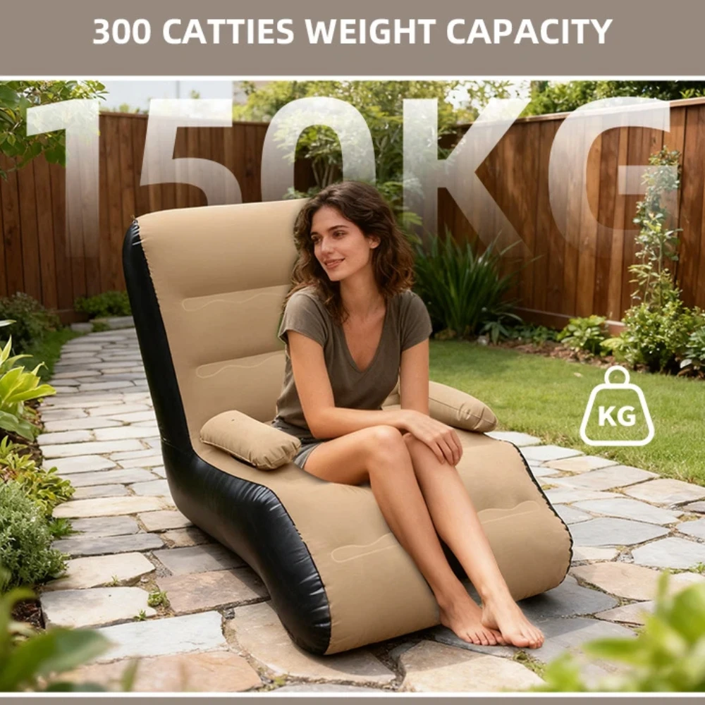 أريكة استرخاء قابلة للنفخ مع حقيبة تخزين لغرفة المعيشة وغرفة النوم، أريكة كسولة مدمجة قابلة للطي