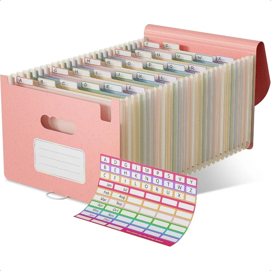 

Accordion File Organizer 26 Pockets Wheat Straw Expanding File Folder Monthly Bill Receipt Organizer AZ Tabs 100 BPA Free Retur