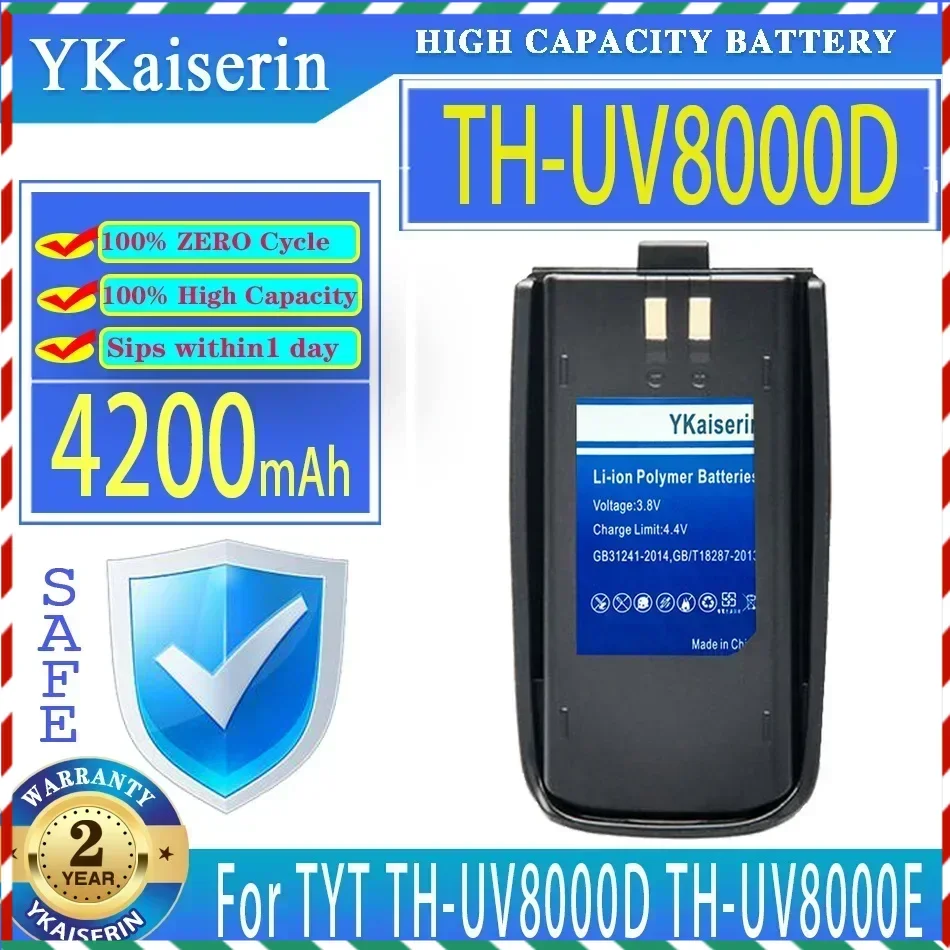 

YKaiserin 4200mAh Replacement Battery THUV8000D For TYT TH-UV8000D TH-UV8000E UV8000E TC-8000 TC-8000V Radio UV8000D