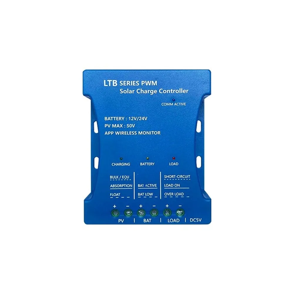 12V/24V Compatible-Bluetooth For PWM Solar Controller With USB Output APP Suitable For Various Automotive Batteries