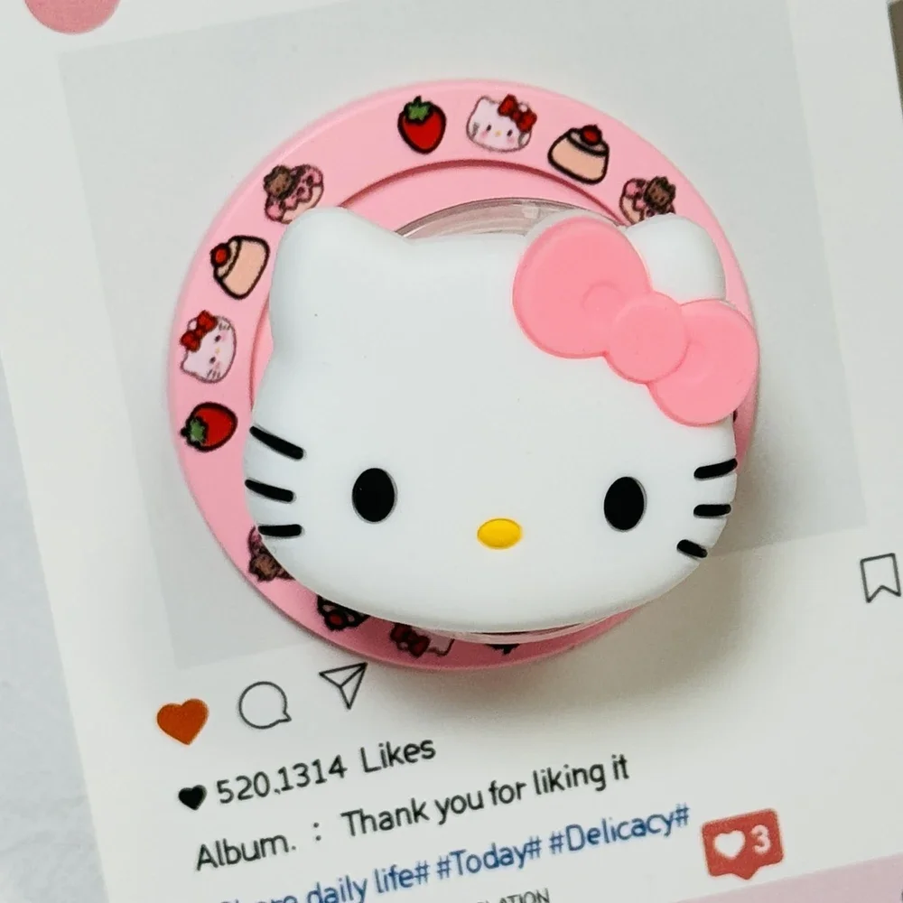 Simpatico cartone animato Sanrio Hello Kitty Supporto magnetico Grip Tok Griptok Supporto per supporto per telefono Supporto per iPhone Samsung Magsafe Smart Tok