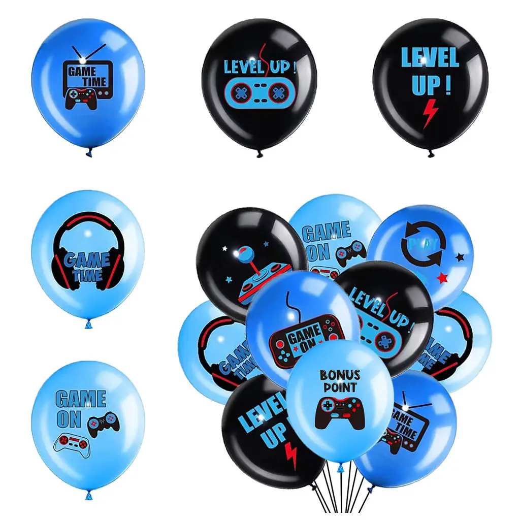 

Blue Game On Theme Balloons Video Game Controller Latex Ballon Happy Boys Game Birthday Party Kids Favors Gamer Level Up Balon