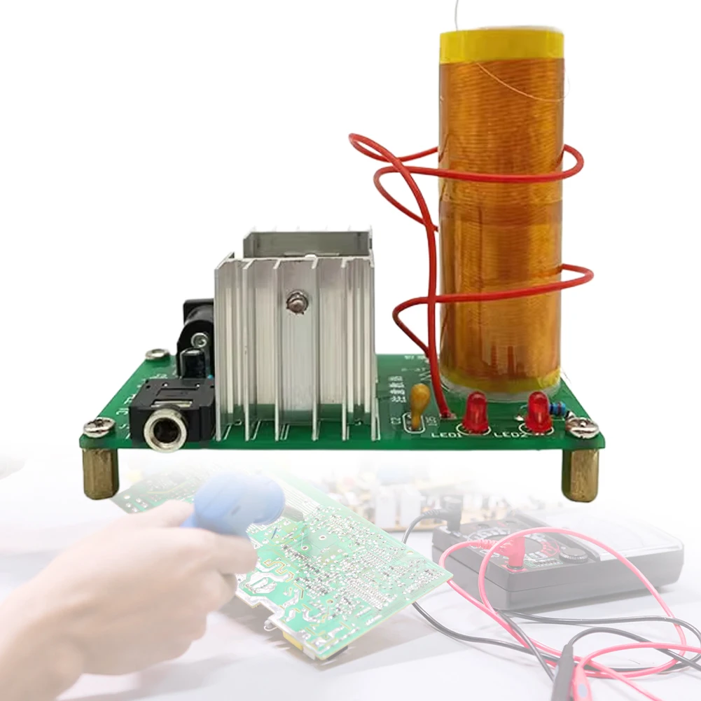 لتقوم بها بنفسك مجموعة لفائف تسلا موسيقى صغيرة ل تسلا لفائف البلازما المتكلم قوس تجربة نقل لاسلكي 15 واط تيار مستمر 15-24 فولت 2A