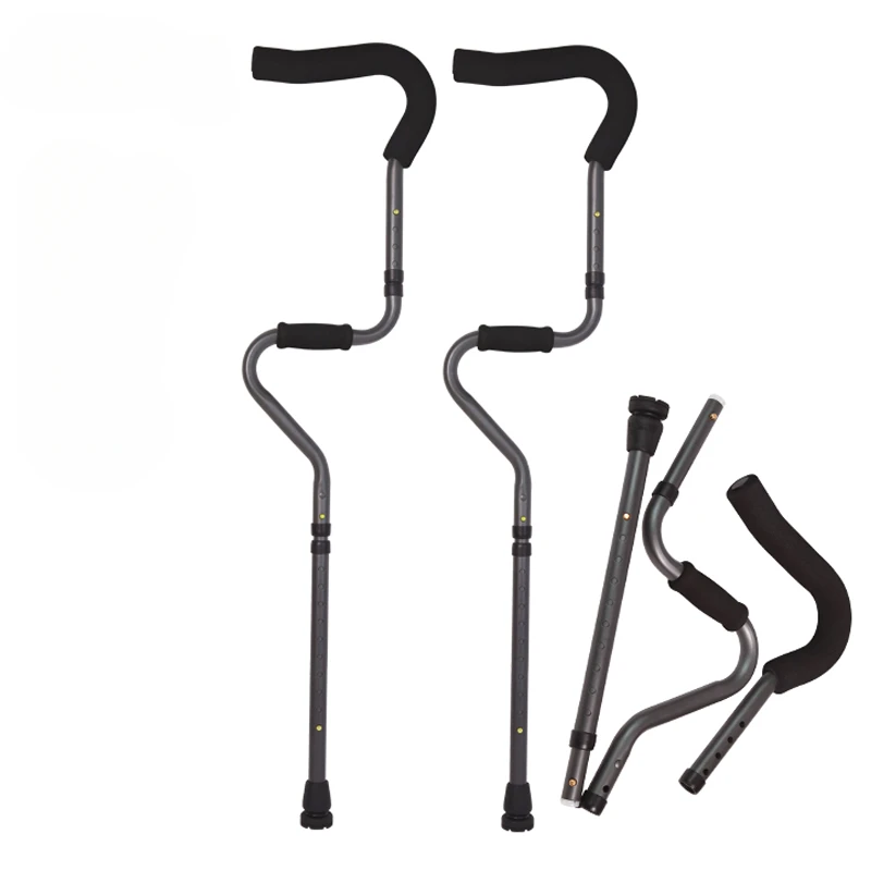 عكازات طبية لإعادة التأهيل تحت الإبط من النوع S، عصا مشي قابلة للسحب وغير قابلة للانزلاق، عكازات الساعد المصنوعة من سبائك الألومنيوم #6