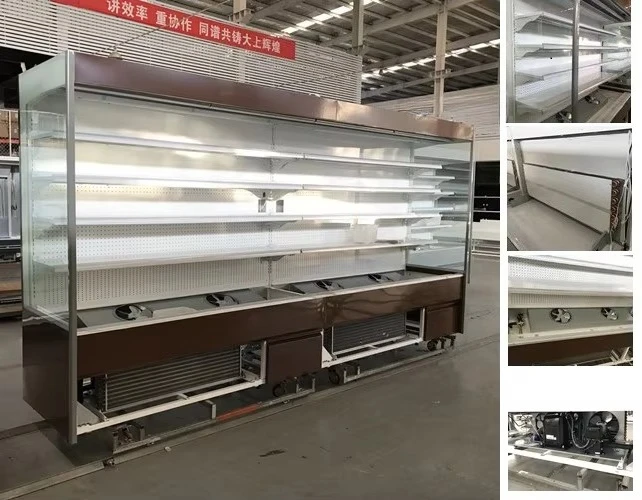 Qingdao DUSUNG Supermarket Chiller With Air Curtain Open Refrigerated showcase Display for Fruits and Vegetables