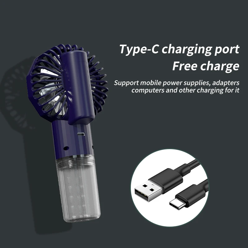 Portable Hand-Held Humidification Spray Small Fan Dormitory Mini Usb Charging Outdoor Hand-Held Spray Fan Water Replenishment