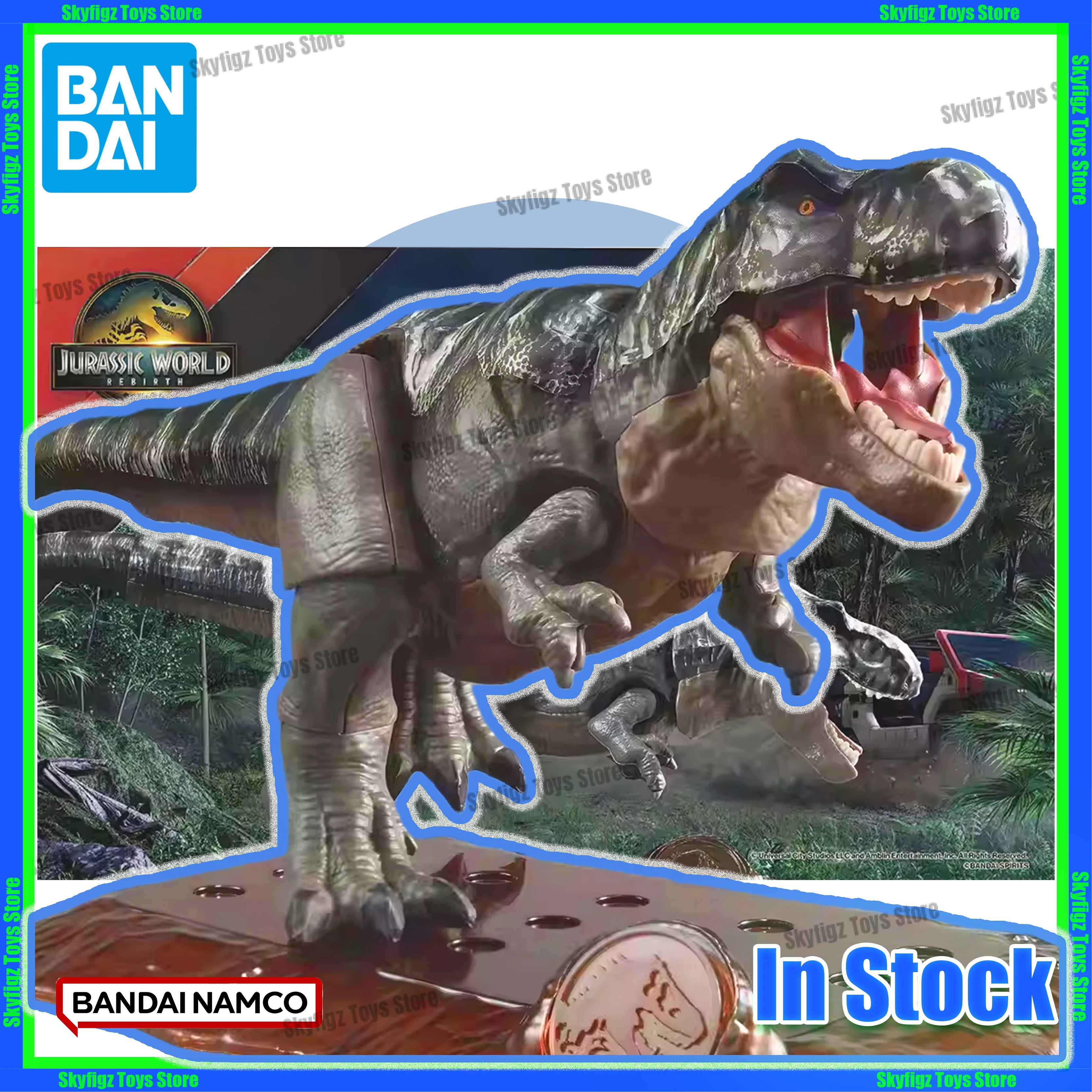 

In stock Bandai Jurassic Park World Reborn Tyrannosaurus Rex Fossil Dinosaur Assembly Model Action Figure Collection Gift