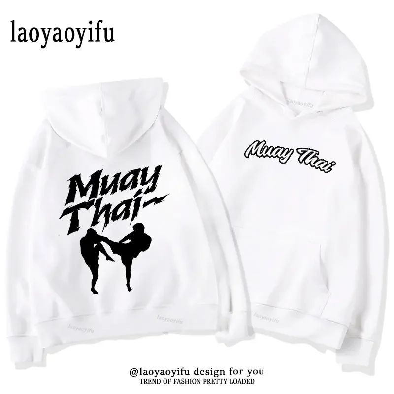 Muay Thai Men Pullover Hoodie Thailand Martial Art Sweatshirt Outdoor Boxing Wrestling Tracksuits Hoodies Autumn Unisex Clothes