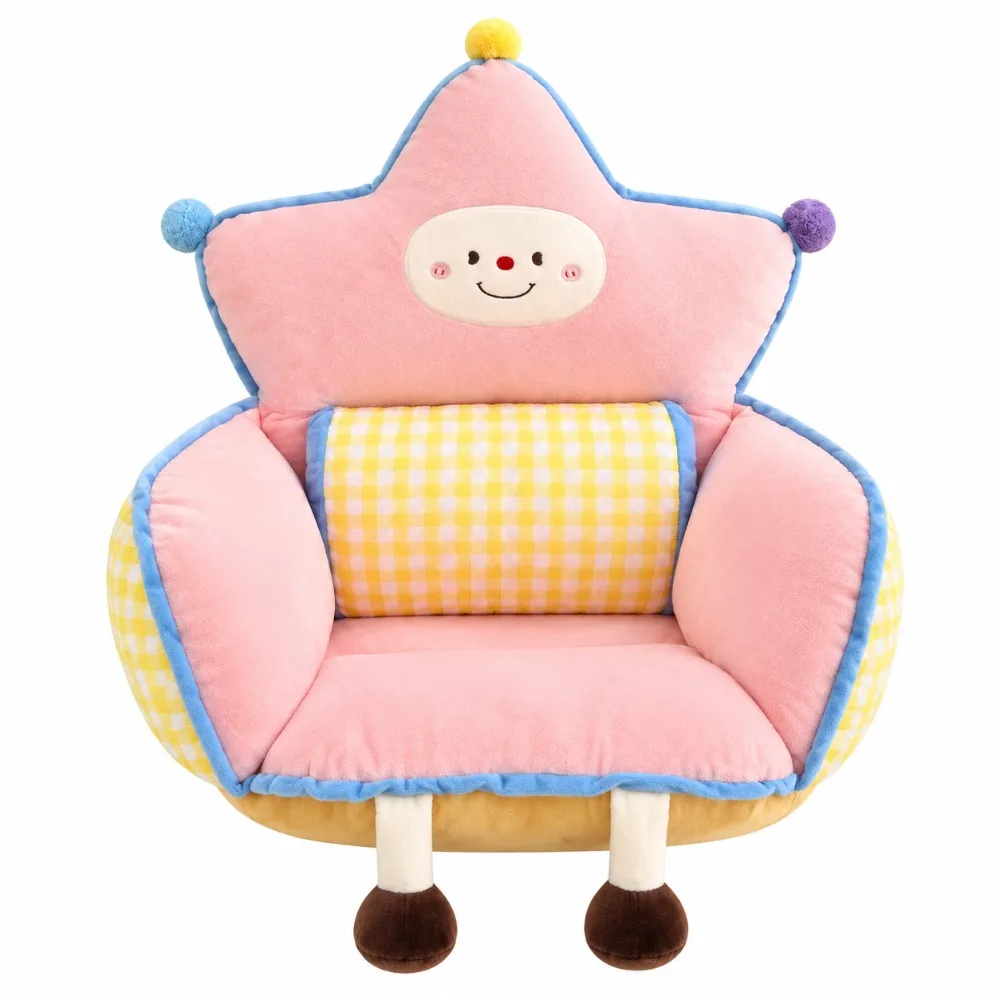 Thick Filling Cartoon Star Cushion Skin Friendly Surface Integrated Backrest Floor Seat Soft Filling Steady Support