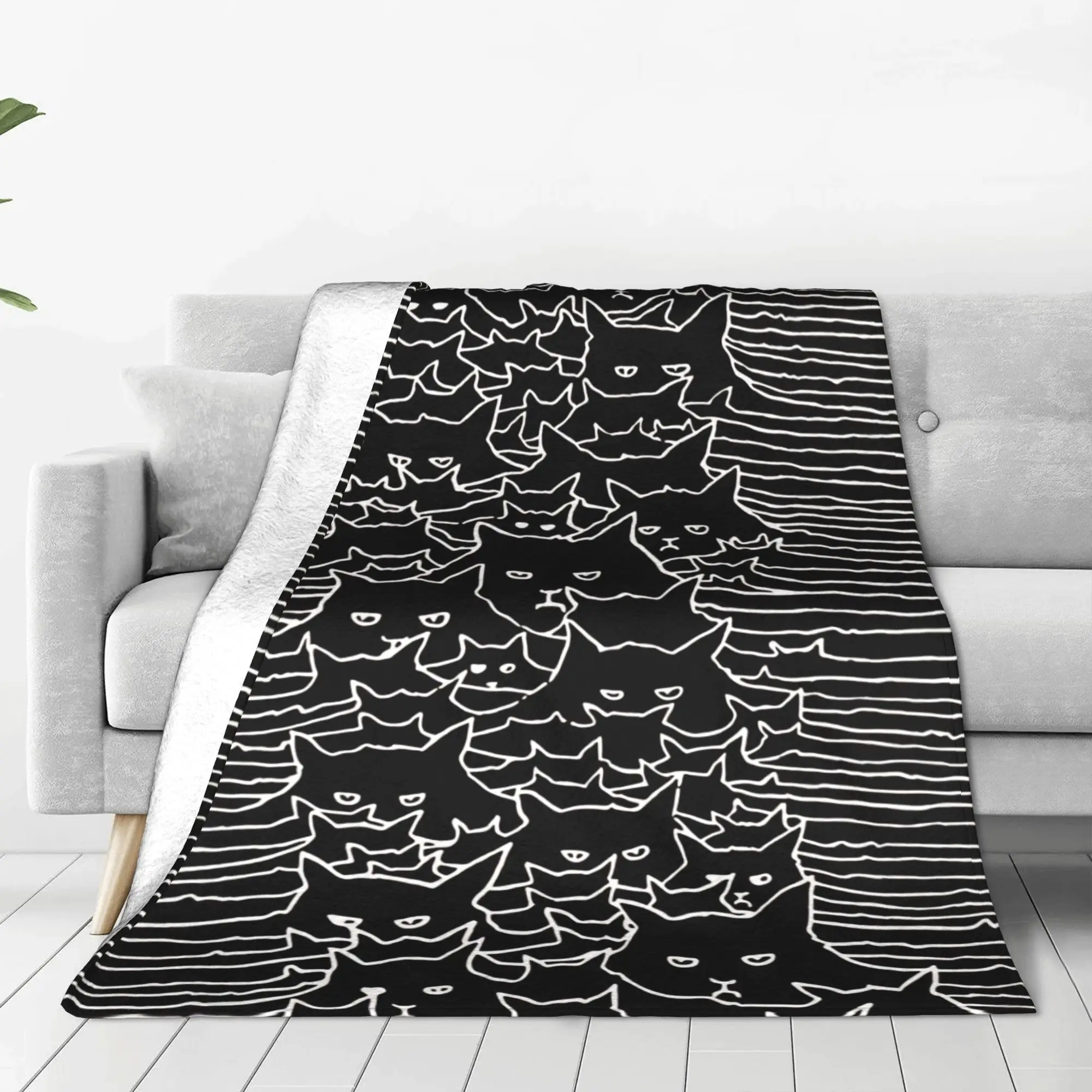 1PC Home Cute Room Decor PAW DIVISION JOY Blanket Throw Blanket Cat meme Novelty Warm Blanket All Season
