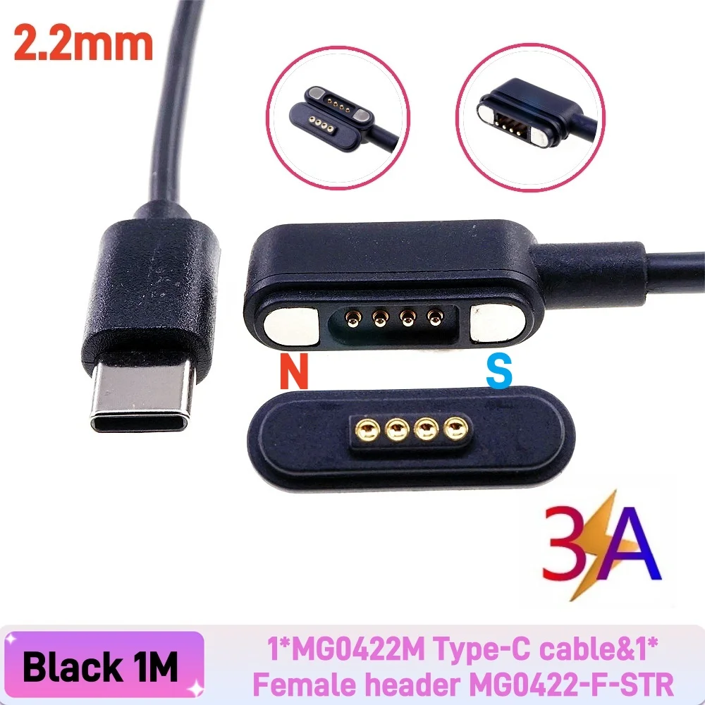 Magnetisches Pogo-Pin USB-C-Kabel Federbelasteter Typ-C 2 4 6 Positionen Steckverbinder Strom- und Datenübertragung für Smartwatch Schönheit & Gesundheit – Detail 9