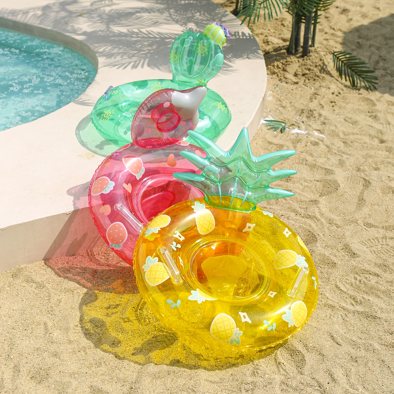 1pc Fruit Party Opblaasbaar Zwembad Drijft Zomer Zwemring, Strand en Zwembad Zwemhulp, Waterveiligheid Gea Strandspeelgoed voor Pool Party
