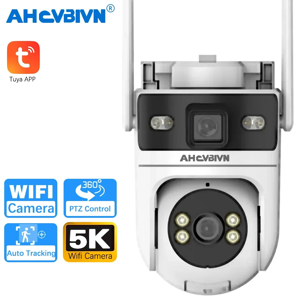 

Tuya 10MP WiFi Outdoor Dual Lens Camera Dual Screen PTZ Security Camera Motion Detection Auto Track CCTV Wireless Surveillance