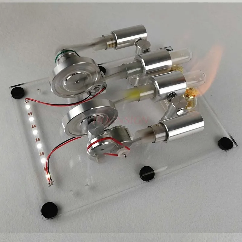 Engine external combustion engine, micro generator, dual cylinder engine, steam engine model