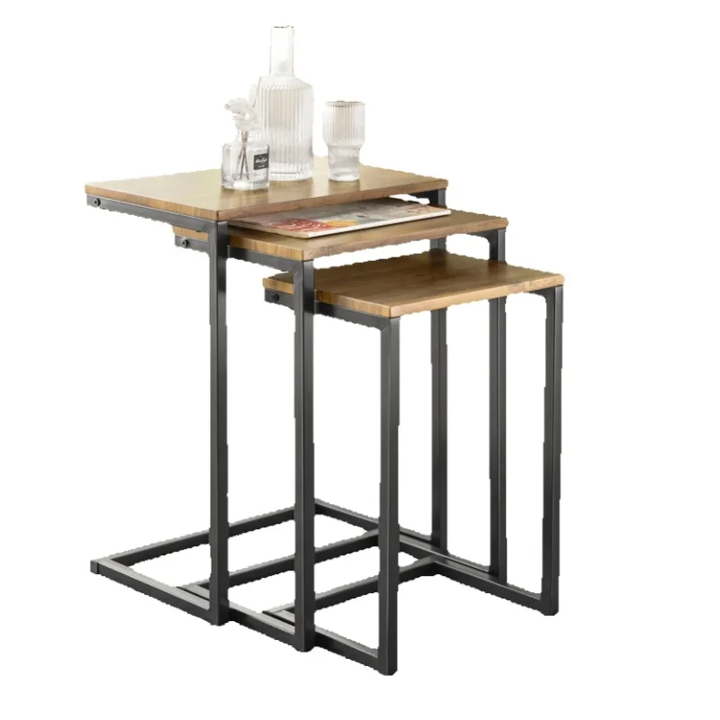 SoBuy FBT102-F 3er Set Beistelltisch Satztisch Couchtisch Stapelbar Kaffeetisch Laptoptisch Pflegetisch Wohnzimmertisch