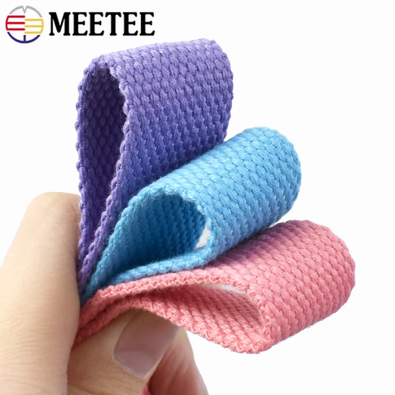 1-5M 25mm Cotton Webbing 2mm Thick Colorful Canvas Ribbon Tapes for Bag Nylon Strap Garment Belt Sling Decorative Sewing Trims