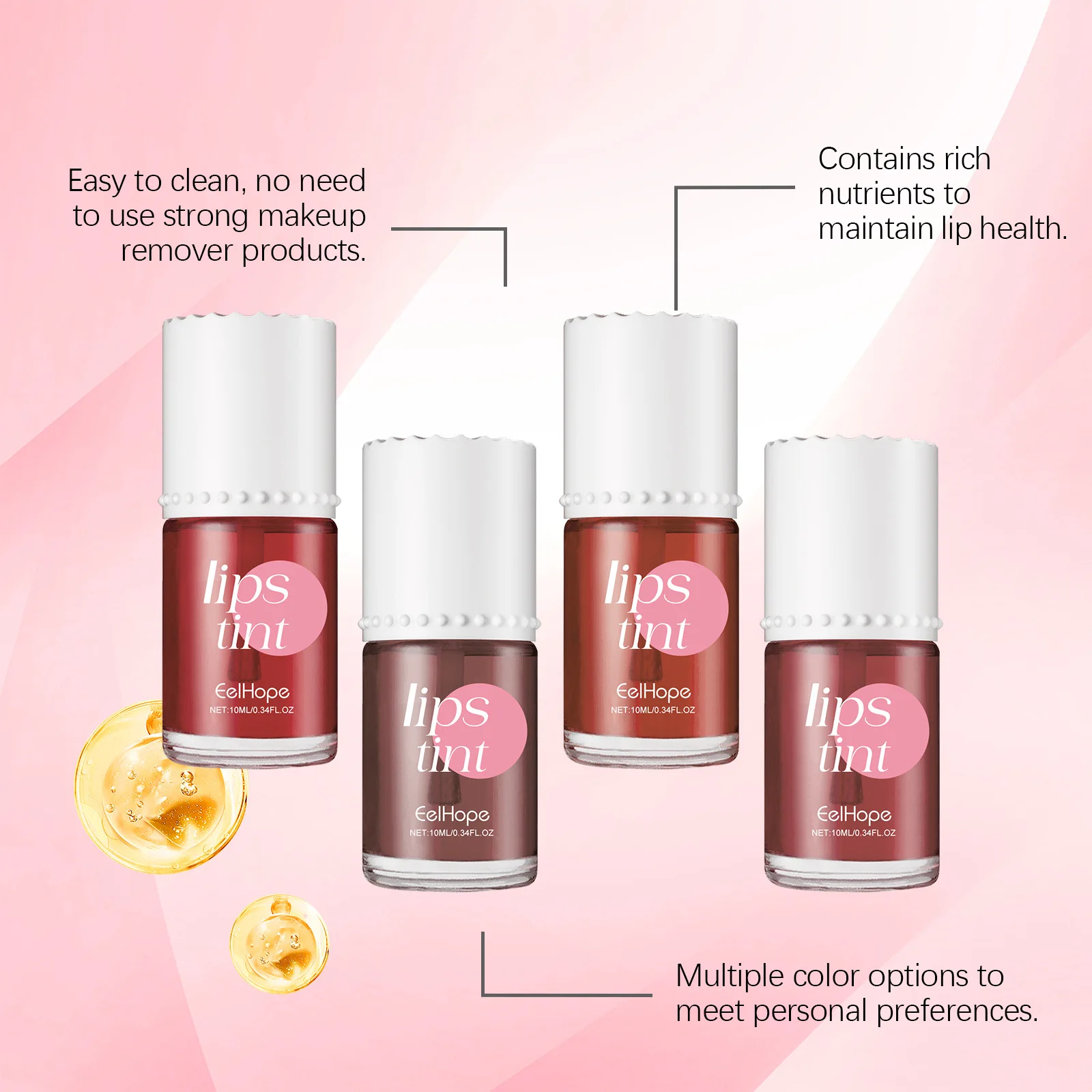 4-kolorowy błyszczyk do ust typu peel-off, wodoodporny, zmywalny, długotrwały płynny szminka, kosmetyk do koloryzacji ust.