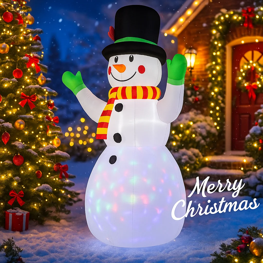 

7.2FT Holiday Lighting Decor Snowman Toy LED Inflatable Xmas Yard Decor Christmas Home Ornament Festive Gift Christma Supplies