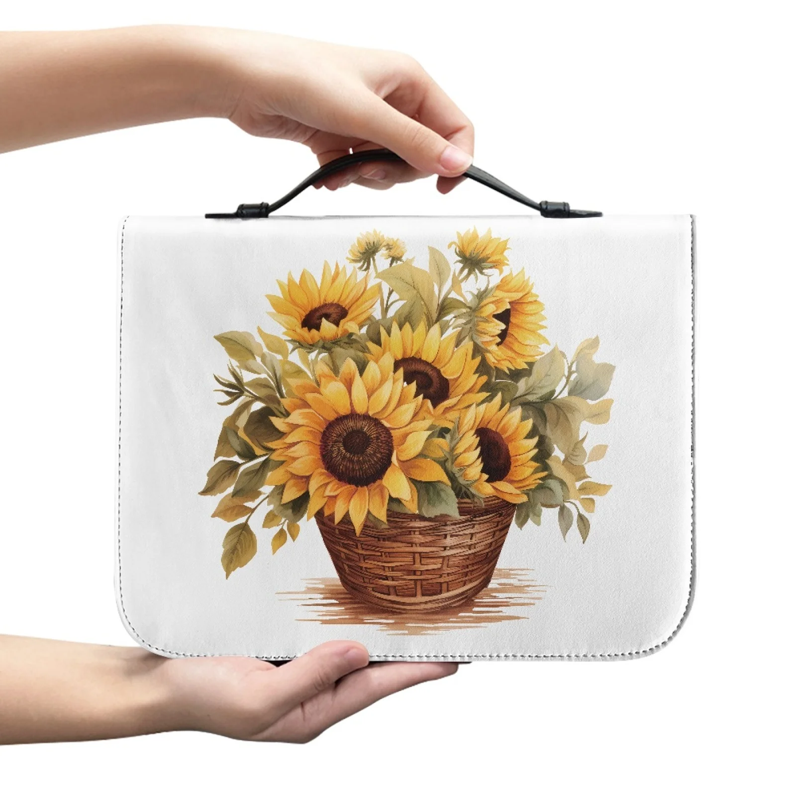 XIXIRIMIDO Sunflower Pattern Waterproof Bible Cover for Christian Prayer PU Leather Bible Tote Bag Fashion 2026