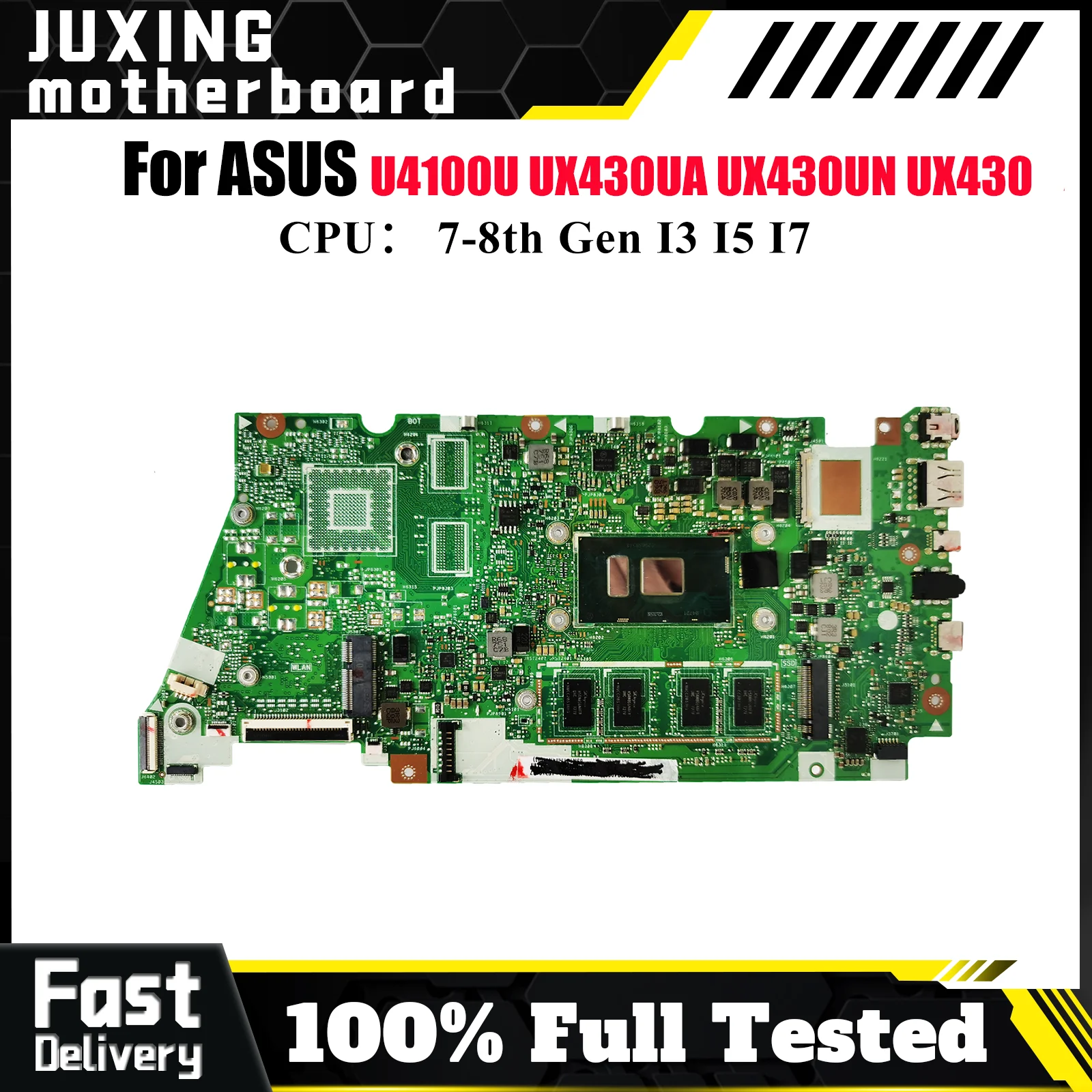 

UX430UA Материнская плата для ноутбука ASUS ZenBook UX430UA UX430U UX430UQ UX430UN U4100U Материнская плата с процессором I3 I5 I7 100% tests OK stk