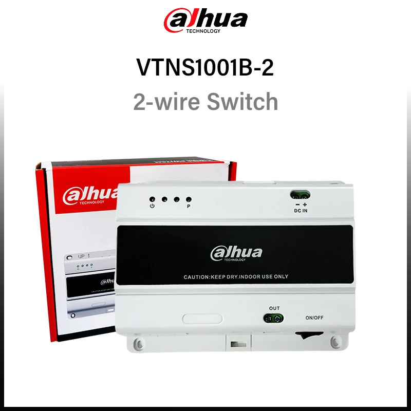 Dahua 2-Wire Switch VTNS1001B-2 Supports Connecting Through RJ45 Port 4 Indoor Monitors and 2 Door Stations Guide Rail Mount