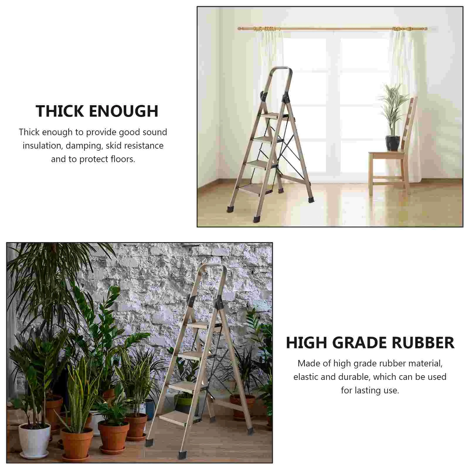 4 Pcs Ladder Feet Home Accessories Rest Mat Covers Step Pads Square Safe Rubber Butt Non-slip Accessory