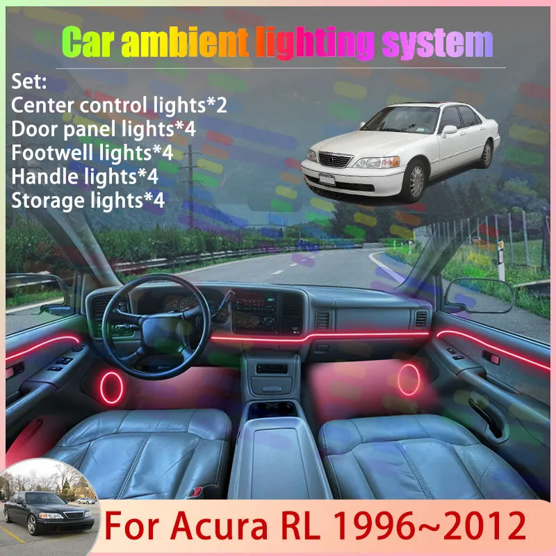 

For Acura RL 1996~2012 MK1 1997 1998 1999 Legend 2/24 in 1 Car Atmosphere Light Lamp RGB Shade Ensemble Streamer Atmosphere Set