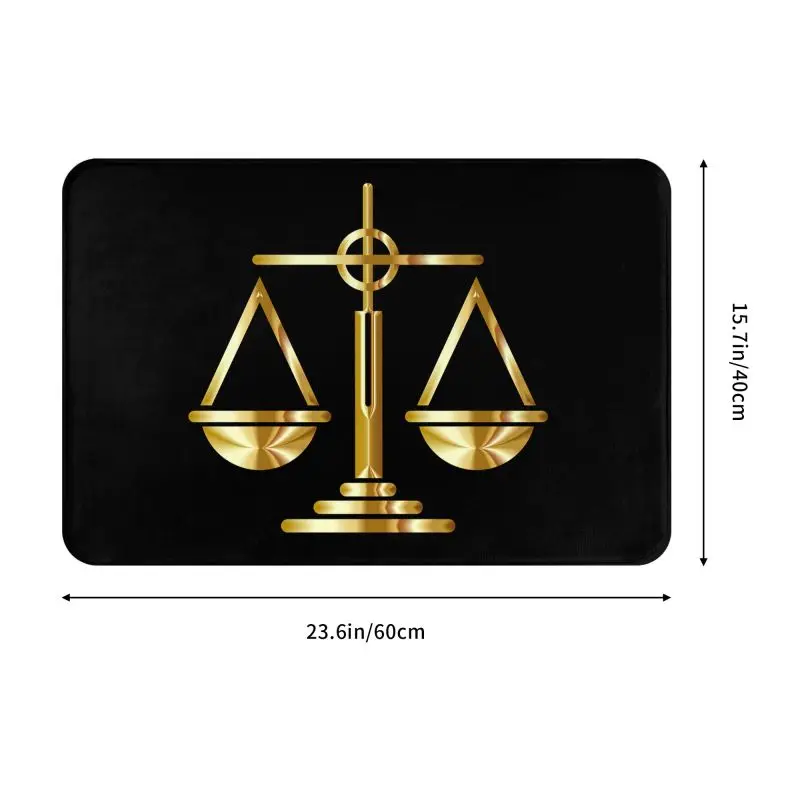 Gold scale Of Justice Law Logo tappetino antiscivolo esterno avvocato legale zerbino camera da letto balcone ingresso tappeto tappeto