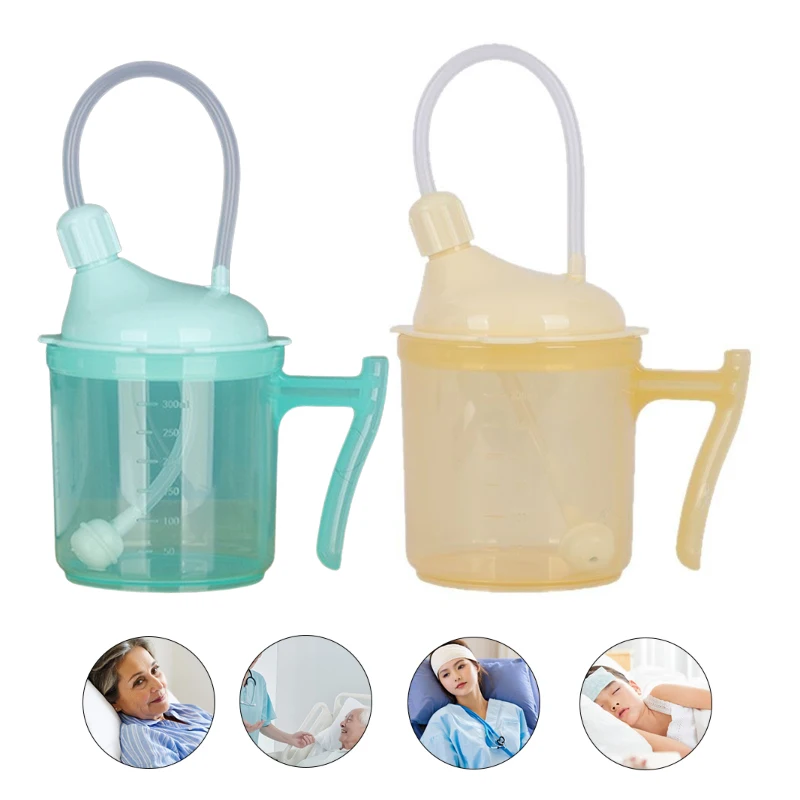 

Disabled Lying-in Woman Elderly Spill Proof Dysphagia Cup Adult Sippy Cup Handle Plastic Mug Drinking Cup Parkinsons Aids Living