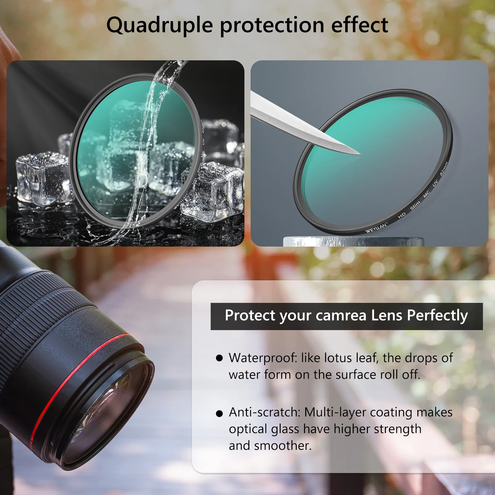 UV Filter Photography MC HD Lens UV Filter Super Slim Camera Accessories 46mm 49mm 55mm 58mm 67mm 77mm 82mm for Canon Nikon DSLR