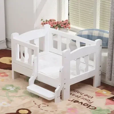 Cama de madera de lujo para mascotas, muebles para interiores, plataforma para dormir para gatos