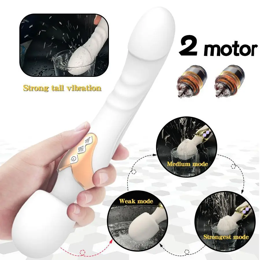 10 Mode Powerful Dildo Vibrator Clitoris Vagina  AV Magic Wand Massager  Anal G Spot Female Mastrubator Adult Sex Toys for Women