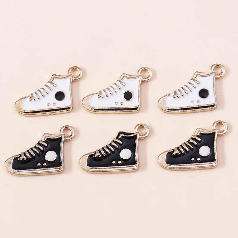10 Stück niedliche Sport-Charms, Emaille-Rugby- und Basketball-Schuh-Charms für die Schmuckherstellung, Ohrringe, Anhänger, Halsketten, DIY-Bastelzubehör – Detail 5