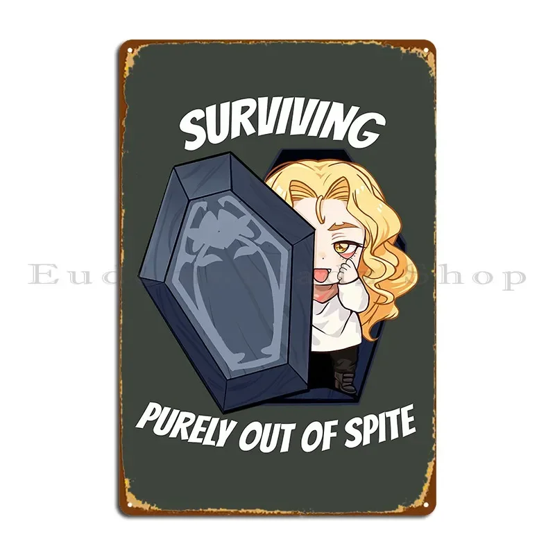 Surviving Out Of Spite Alucard Castlevania Chibi Metal Signs Decoration Iron Cinema Decoration Wall Custom Tin Sign Poster