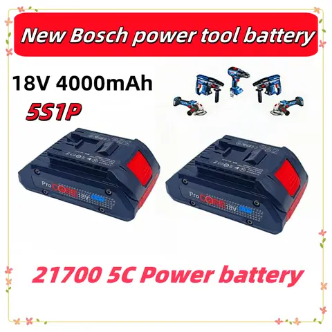 새로운 유형 Bosch Pro COR 18V 4000mAh 21700 고출력 5C 전문 무선 전동 공구 배터리, Bosch BAT609 BAT618 GBA18V 용