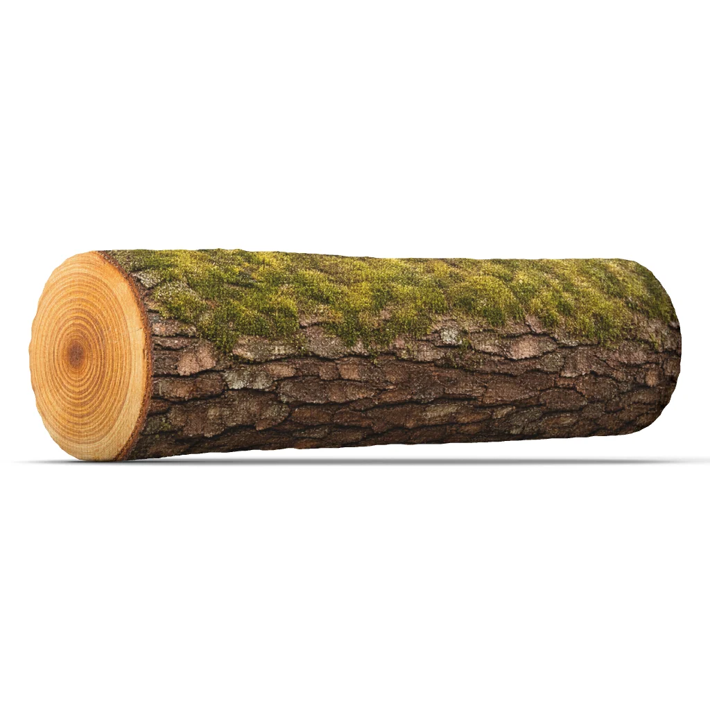 Mossy Woodland Log Plush Pillow Rustic Tree Trunk Cushion Irregular Stuffed Throw Pillow Forest Home Decor Sofa Accent Bed