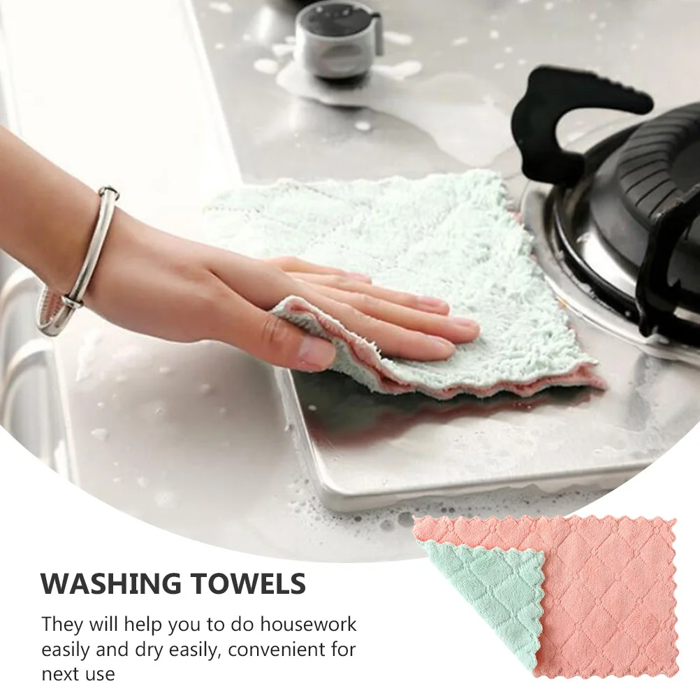 

20Pcs Absorbent Kitchen Dishcloths Durable Double-Sided for Dishes Glassware Household Dish Towels Practical