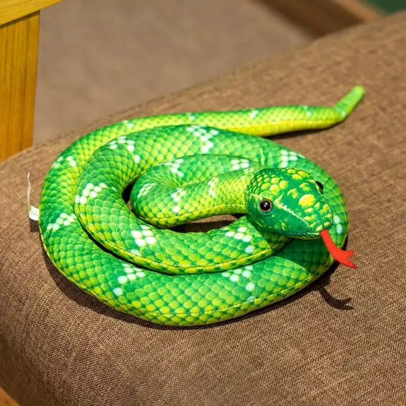 Artificial Python Plush Toy Long Snake Yellow Orange Green Python Plush Toy Decorate The House Holiday Decorations