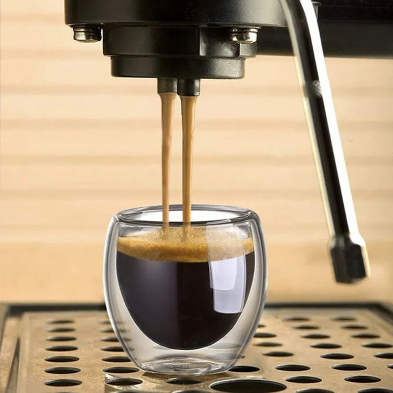 1-6 pz 80-650ml vetro a doppia parete trasparente fatto a mano resistente al calore tazze da tè bevanda sana caffè latte tazza isolata bicchierino