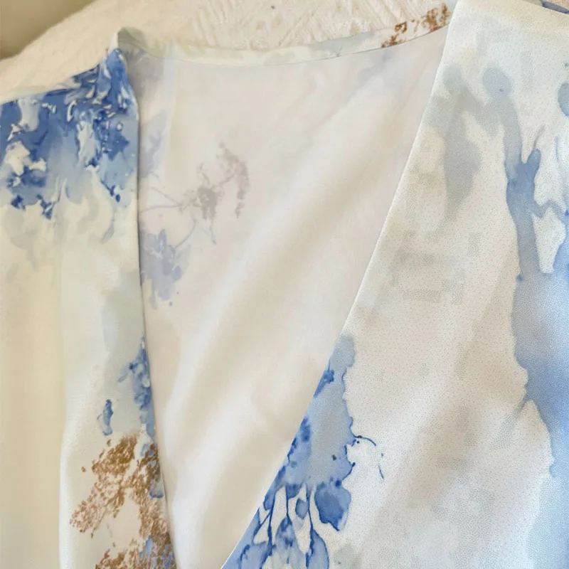 Dames lente zomer bloemenprint Boho lange jurk vlindermouwen hoge taille gala zonnejurk sexy V-hals vakantie maxi-jurken