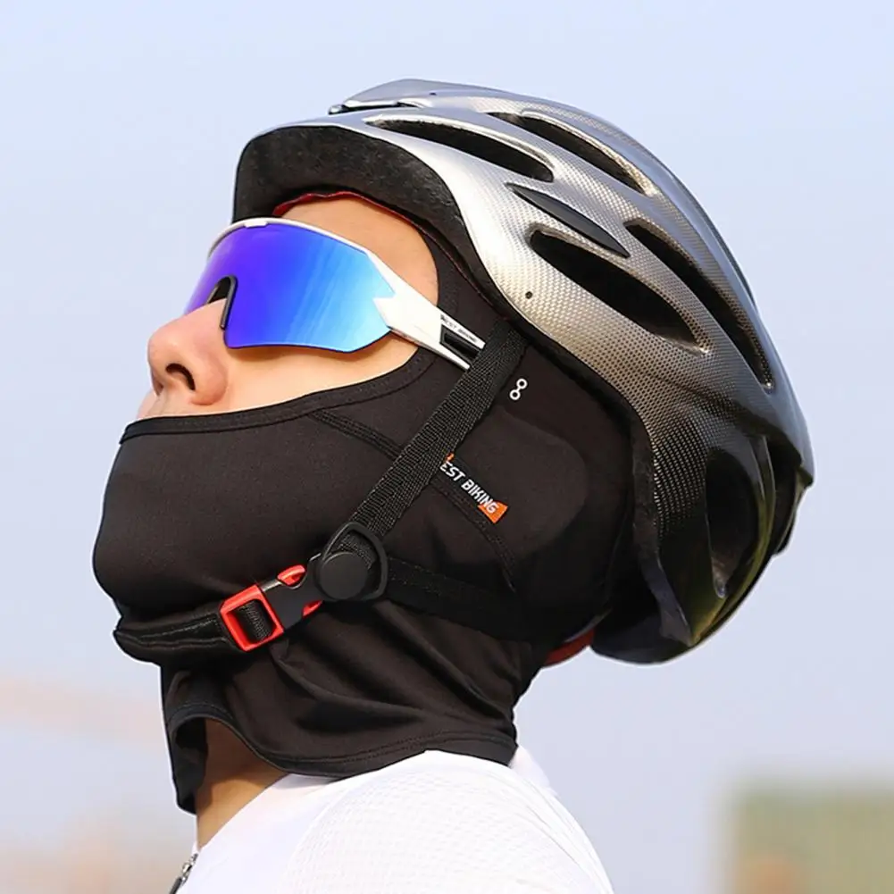 Tear-resistant Cycling Headgear with Glasses Holes Quick Dry Moisture Wicking Riding Face Guard Cycling Supplies