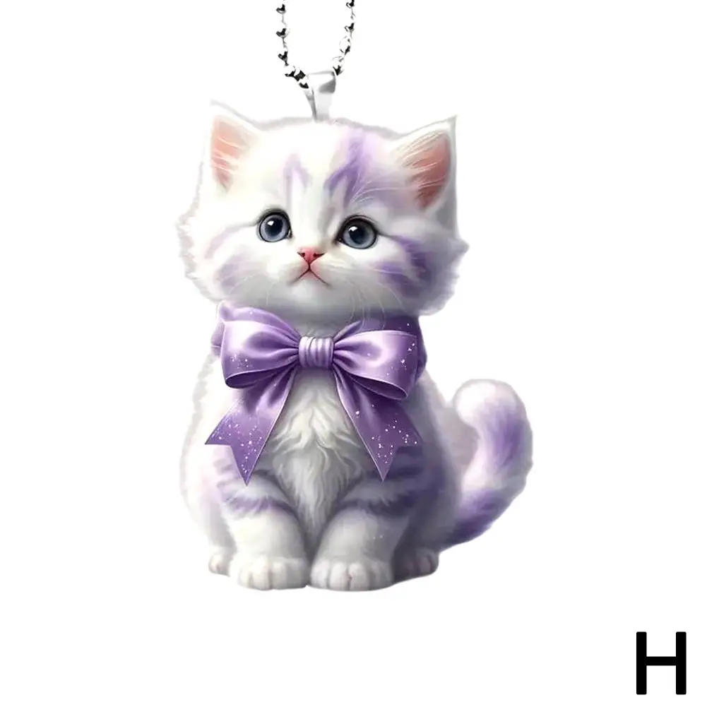 1Pcs Cat Acrylic Ornaments Rearview Mirror Decorative Ornament Car Animal Hanging Decoration Interior Creative Realistic Pe K1S6 image 4