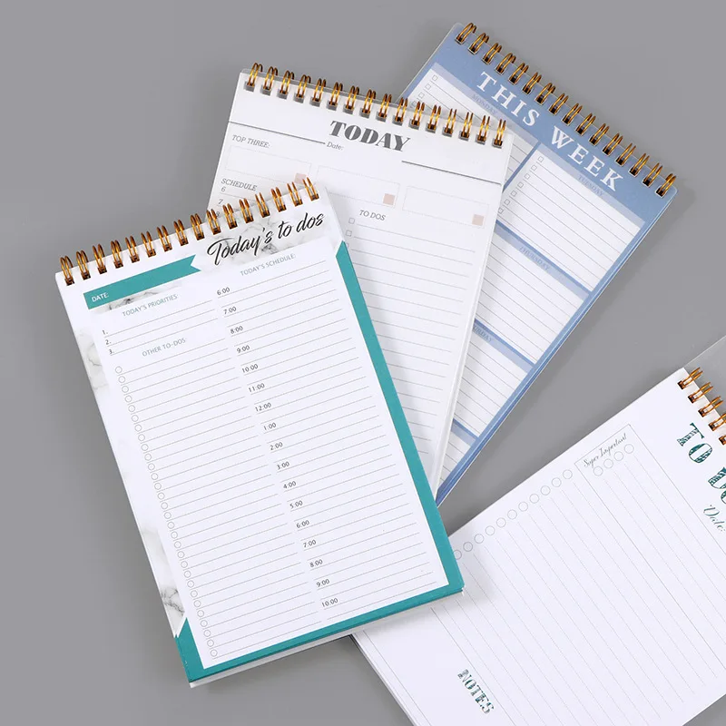 Daily Planner  A5 Coil Full English Time Management To Do List Calendar Efficiency Manual Notebooks Office Accessories