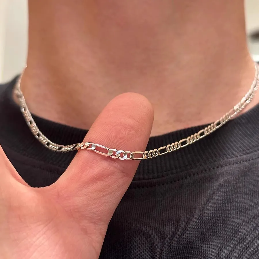 High Quality Titanium Steel Figaro Chain Men's Basic Versatile Necklace  Trendy for Men Women Hip Hop  Party Jewelry Gift
