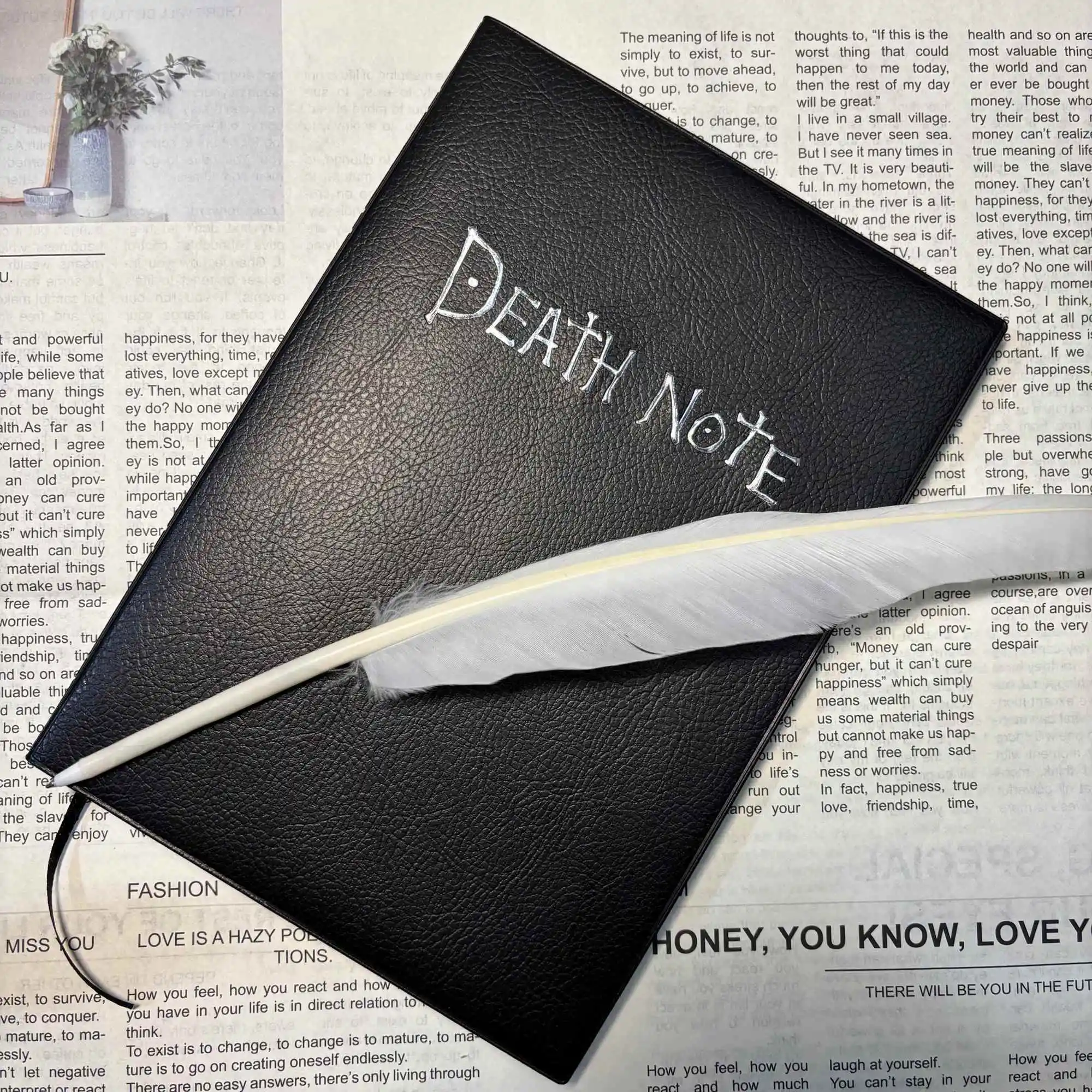 Death Note Peripheral Notebook Yagami Light Anime Comic Feather Pen Cosplay Notepad Journal view 2
