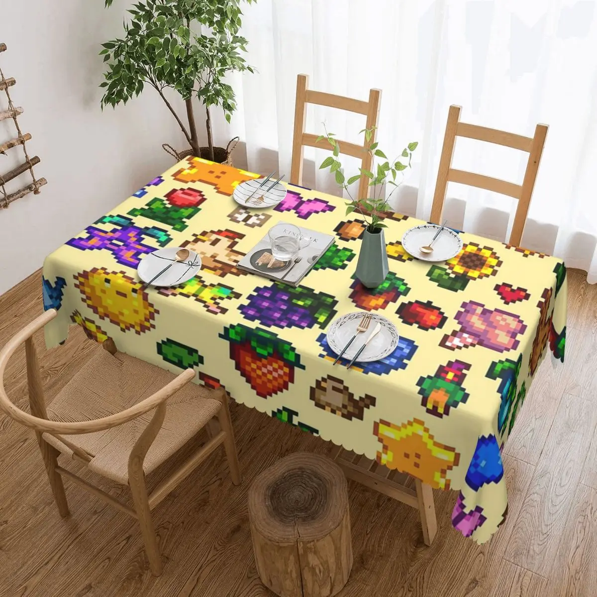 

Stardew Valley Custom Rectangular Tablecloth Oilproof Table Cover for Dining Events Table Cloth