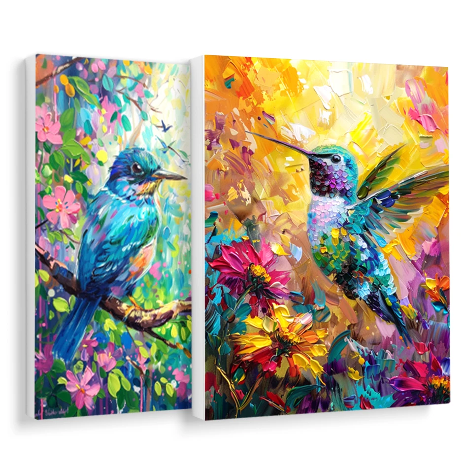 

RUOPOTY Painting By Numbers Birds Picture Drawing Coloring For Adults Picture Frame Personalized Gift For Handiwork Arts Crafts