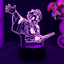 Demon Slayer 3D LED incandescente supporto acrilico Kamado Tanjirou Nezuko Lampara figura Kimetsu No Yaiba Anime decorazione della casa illuminazione