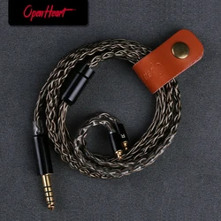 OPENHEART 은도금 밸런스드 케이블, 젠하이저 IE200, IE300, IE600, IE900, AKG N5005, N30, MMCX 3.5, 4.4mm, 1.2 m, 1.6m, 8 코어 케이블