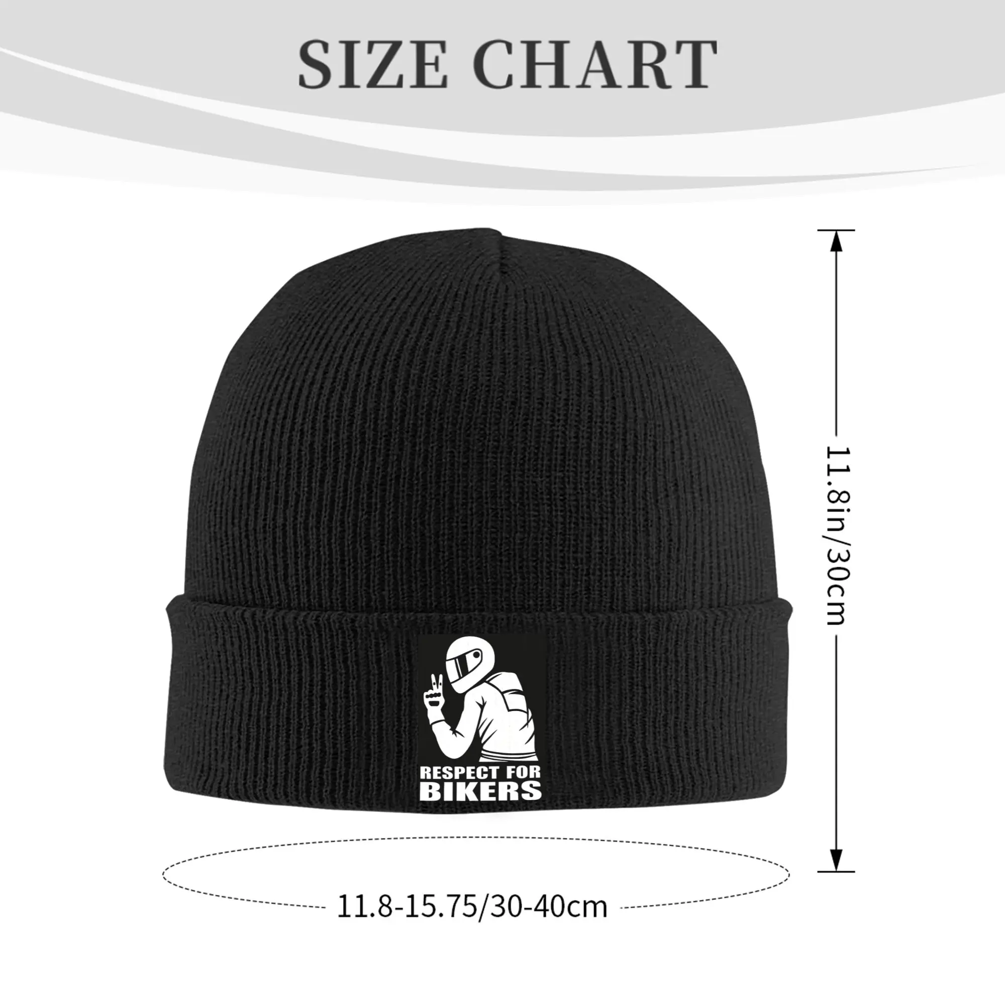 Respect for Bikers Winter Skullies Beanies Hat Warm Autumn Knitted Hats Bonnet Caps for Women Men